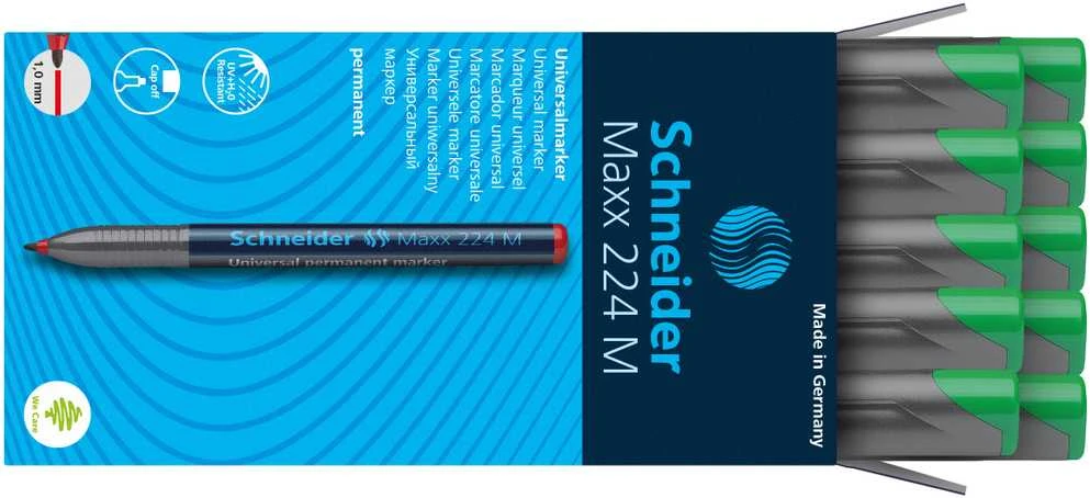 Schneder Žymeklis permanentinis Schneider Maxx 220 S, 0.4 mm, OHP, žalias 1213-033