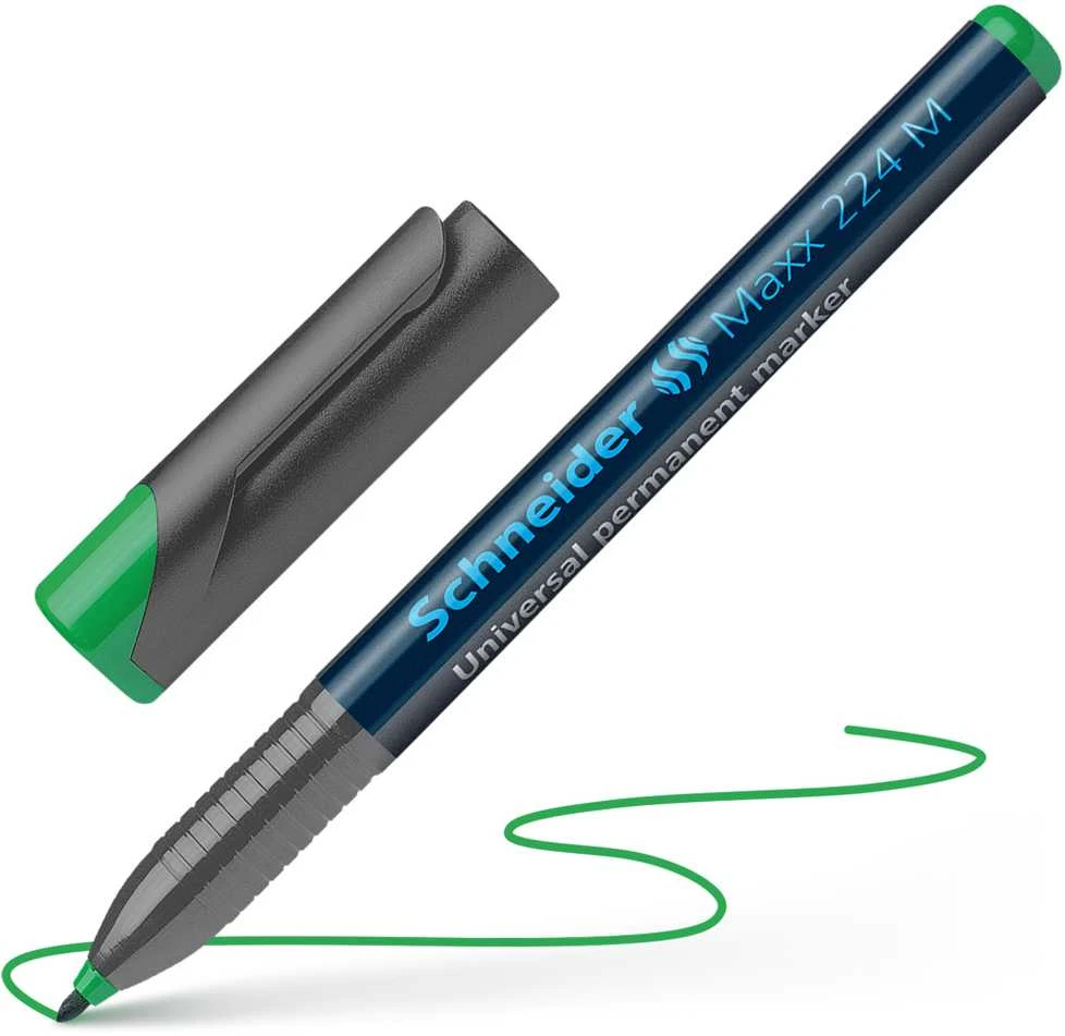 Schneder Žymeklis permanentinis Schneider Maxx 220 S, 0.4 mm, OHP, žalias 1213-033
