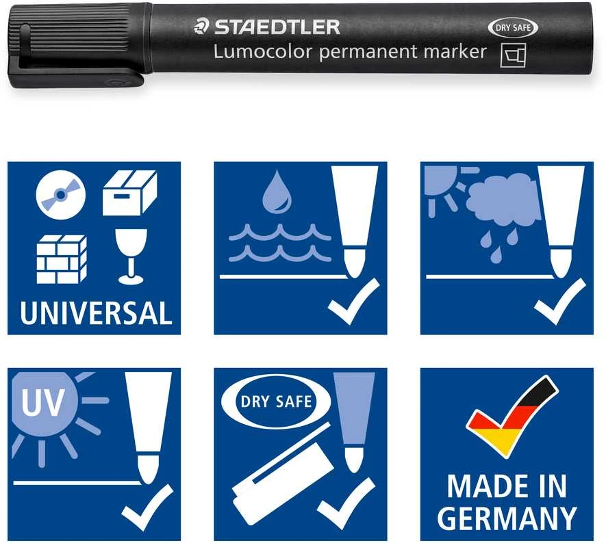 Permanentinis žymeklis STAEDTLER LUMOCOLOR 350, JUODA
