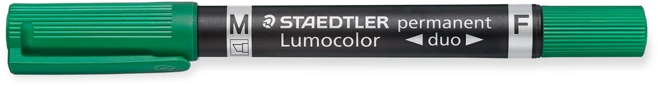 Permanentinis žymeklis STAEDTLER LUMOCOLOR DUO 348, ŽALIA
