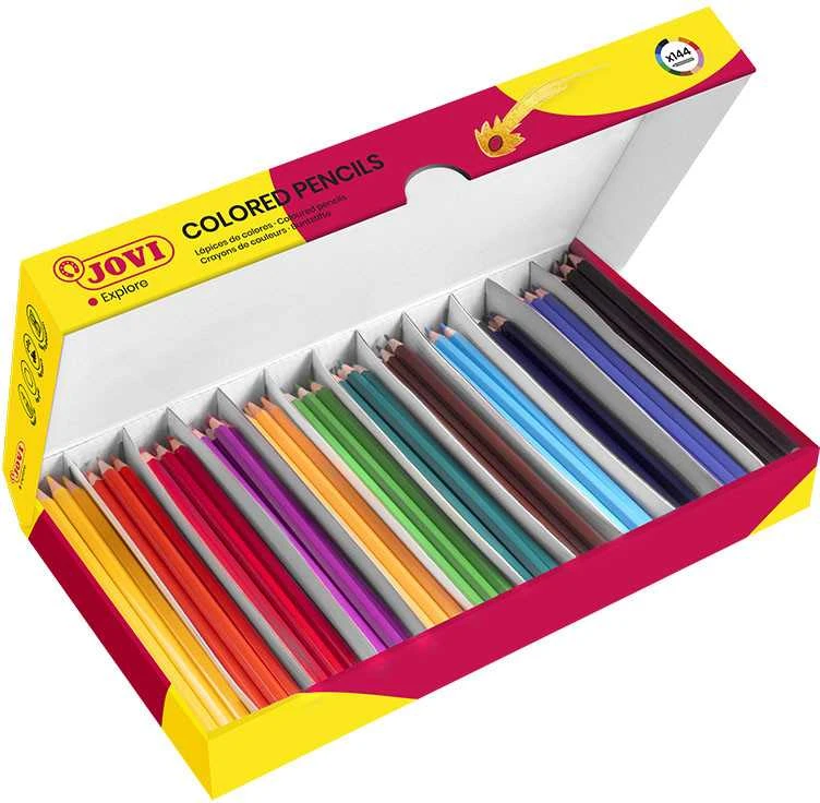Pieštukai JOVI Schoolpack, 144 vnt., šešiakampiai