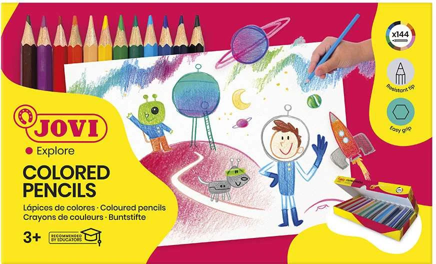 Pieštukai JOVI Schoolpack, 144 vnt., šešiakampiai
