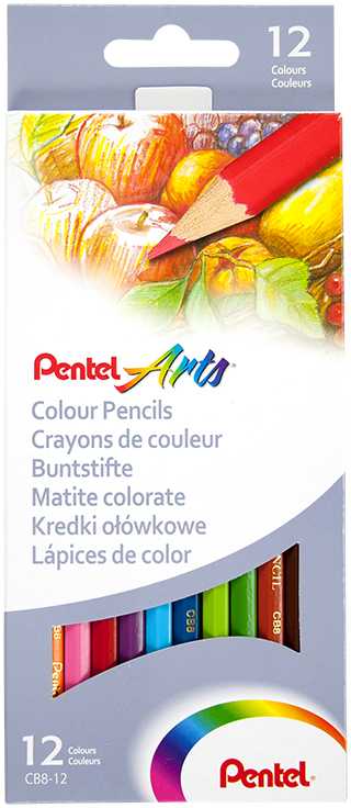 Pieštukai spalvoti PENTEL ARTS CB8 12 spalvų