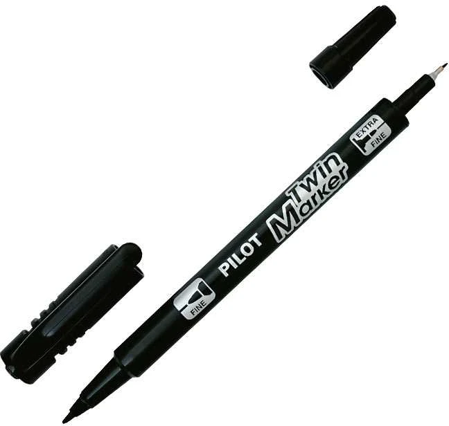 Pilot Pen Permanentinis dvigubas žymeklis Pultas EF/F, juoda sp.