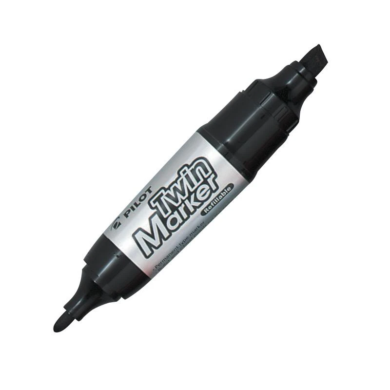 Pilot Pen Permanentinis dvipusis žymeklis Pultas TWIN JUMBO 1-3mm., 5-6 mm., juoda