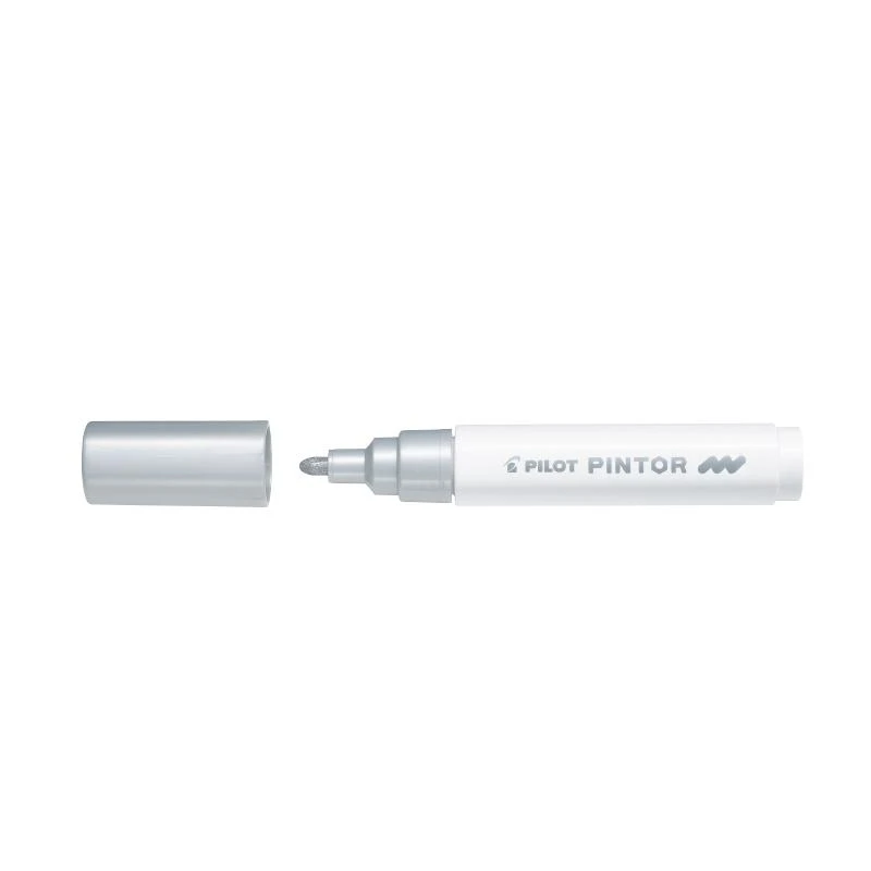 Pilot Pen Permanentinis žymeklis Pultas PINTOR 1.4 mm, apvali galvutė, sidabrinė sp.