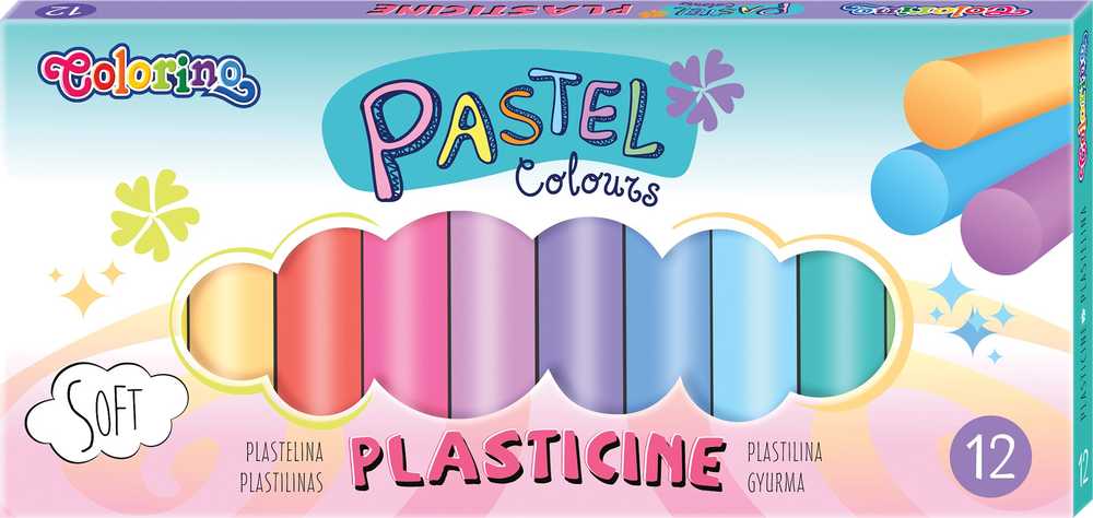 Plastilinas Colorino Pastel 12 pastelinių spalvų