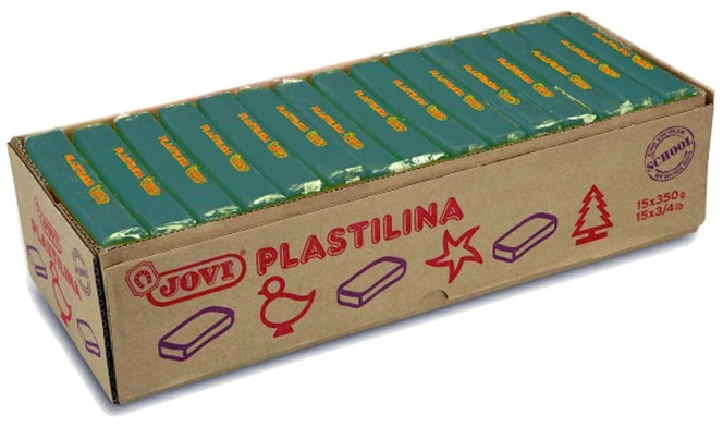 Plastilinas JOVI, 350g., tamsiai žalia sp.