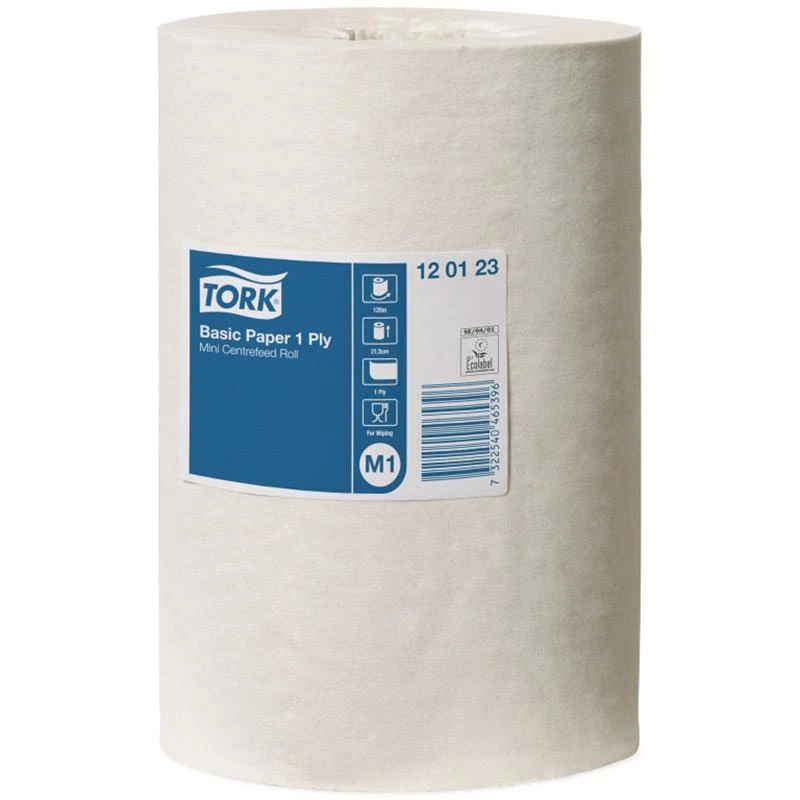 Popieriniai rankšluosčiai TORK Basic, 1 sl., 21,5 cm x 120 m, M1, 120123, balta sp.