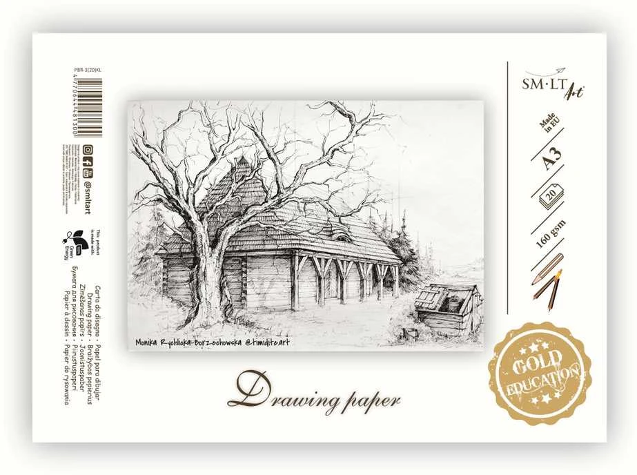Popierius braižymui SMLT, A3, 20 lapų, 150 g/m²