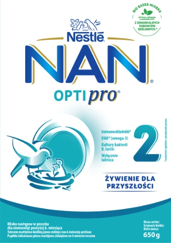 Nestle Pradinio maitinimo pieno mišinys NAN OPTIPRO 2, vaikams nuo 6 mėnesių amžiaus, 650 g