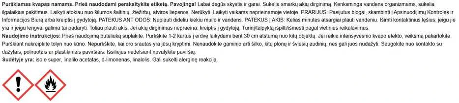 Purškiamas kvapas ODORO MOOD Šampano namai, 200 ml