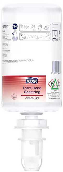 Alkoholinis gelinis rankų dezinfekantas Tork Extra (424205) S4, 1l