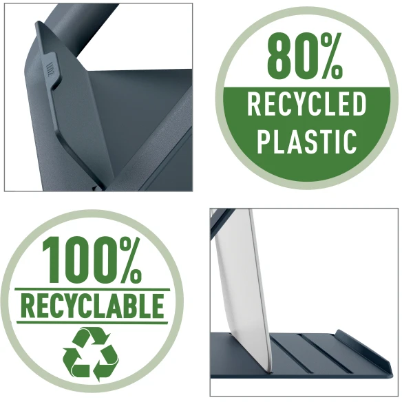 Leitz Ergo Cosy Adjustable Nešiojamas kompiuteris Stand, 80% recycled plastikas