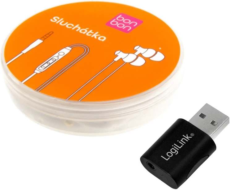 BONBON ausinės su Logilink adapteriu