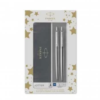 Rinkinys Parker Automatinis pieštukas + Tušinukas Jotter Stainless Steel CT