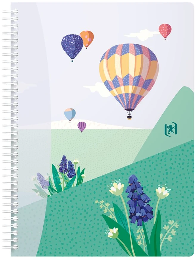 Sąsiuvinis su spirale OXFORD HORIZONS, B5, 60 lapų, 90 gsm, langeliais