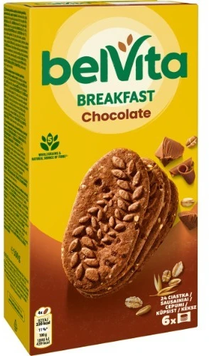 Sausainiai BELVITA, su šokoladu, 300g