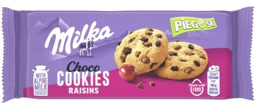 Sausainiai MILKA Choco, su razinomis, 135 g