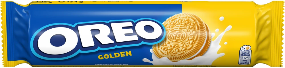 Sausainiai OREO Golden vanilės skonio įdaru, 154 g