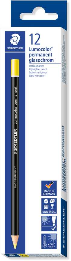 Sausas permanentinis žymeklis STAEDTLER LUMOCOLOR, GELTONA
