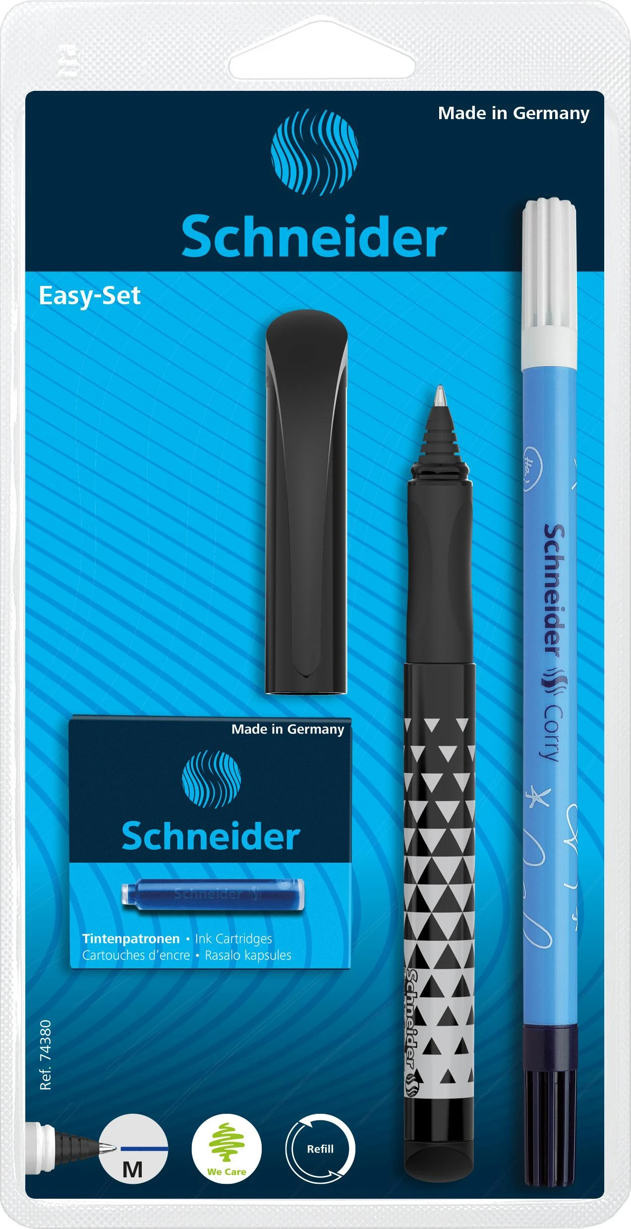 Schneider Kapsulinių rašiklių rinkinys Easy asorti Blister, įvairių spalvų.