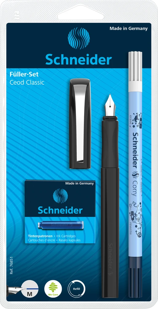 Schneider Plunksnakočių rinkinys Ceod Classic juoda blisteryje