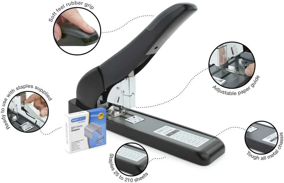 Segiklis RAPESCO Eco HD-210, sega 210 lapų, juodas