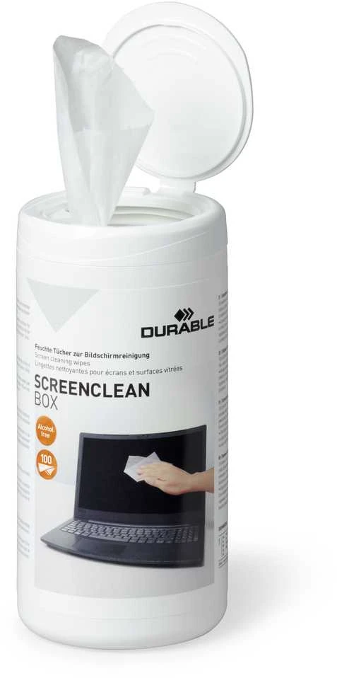 Valiklis Servetėlės kompiuterio ekranui valyti DURABLE Screenclean, 100 vnt., šlapios