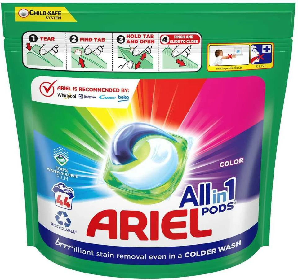 Skalbimo kapsulės Ariel Color, 44vnt