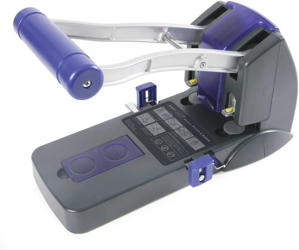 Skylmuša RAPESCO Eco P2200, 2 skylių, 150 lapų, juoda/violetinė