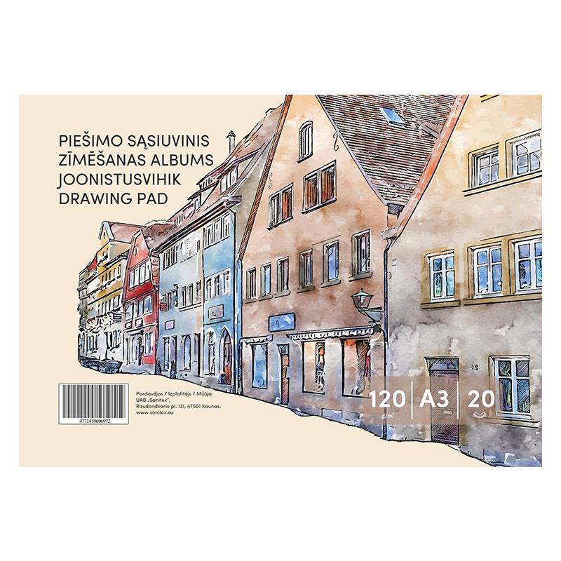 Smlt Piešimo sąsiuvinis A3, 20 lapų ,120 g/m²