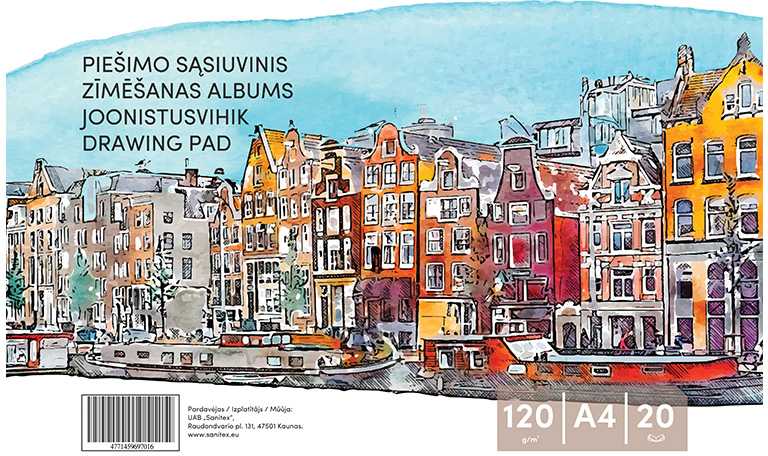 Smlt Piešimo sąsiuvinis, A4, 20 lapų, , 120 g/m²