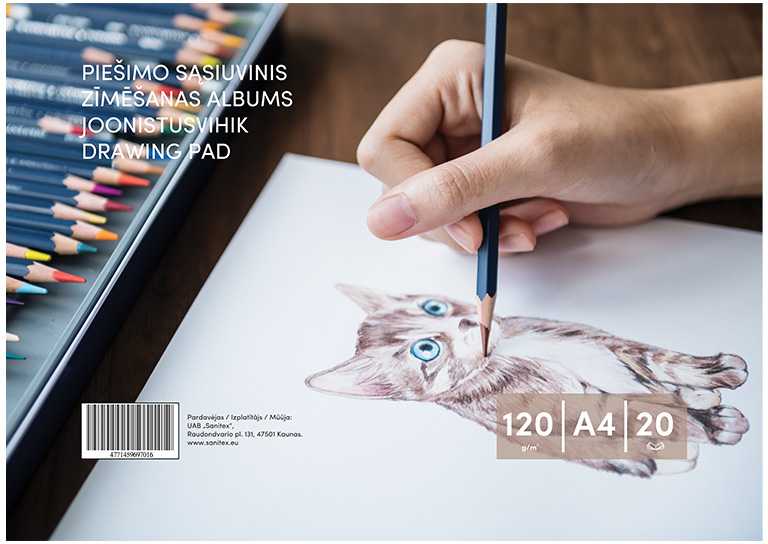 Smlt Piešimo sąsiuvinis, A4, 20 lapų, , 120 g/m²