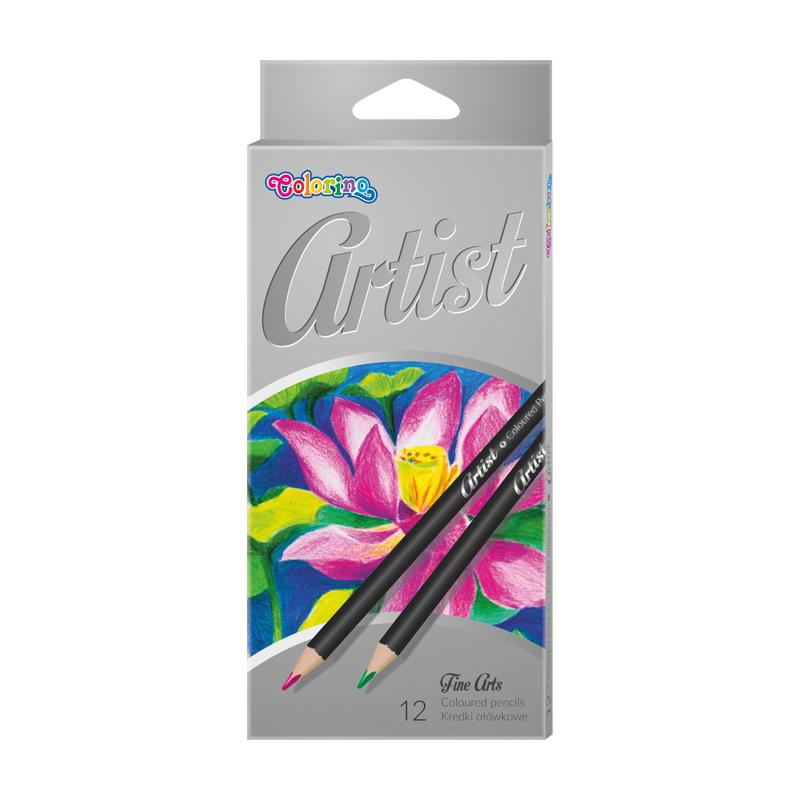 Spalvoti pieštukai, apvalūs COLORINO Artist, 12 spalvų