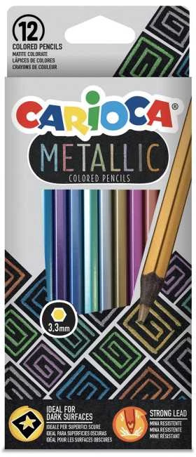 Spalvoti pieštukai CARIOCA Metallic, 12 vnt.