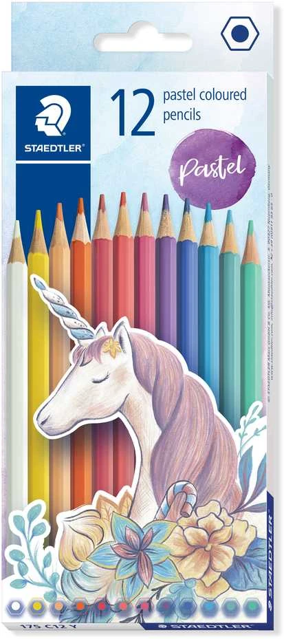 Spalvoti pieštukai STAEDTLER , šešiabriauniai, pastelinės spalvos , 12 vnt.
