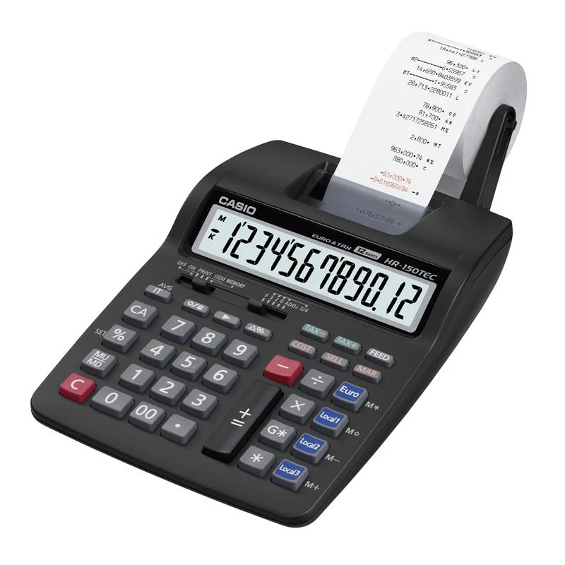Casio HR-150RCE skaičiuotuvas Desktopas Spausdintuvo skaičiuotuvas Juoda