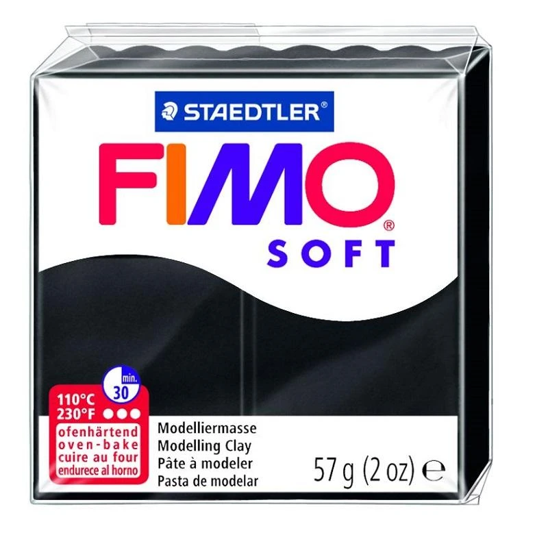 Staedtler Modelinas FIMO SOFT, 57 g, juoda sp.