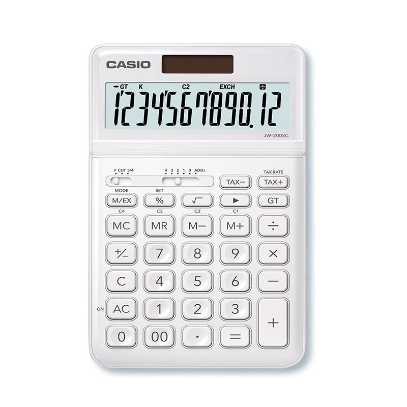 Stalinis skaičiuotuvas CASIO JW-200SC, balta sp.
