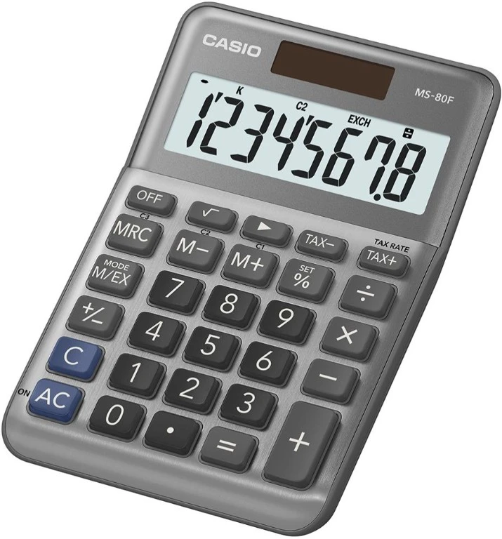 Casio MS-80F skaičiuotuvas su skystųjų kristalų ekranu