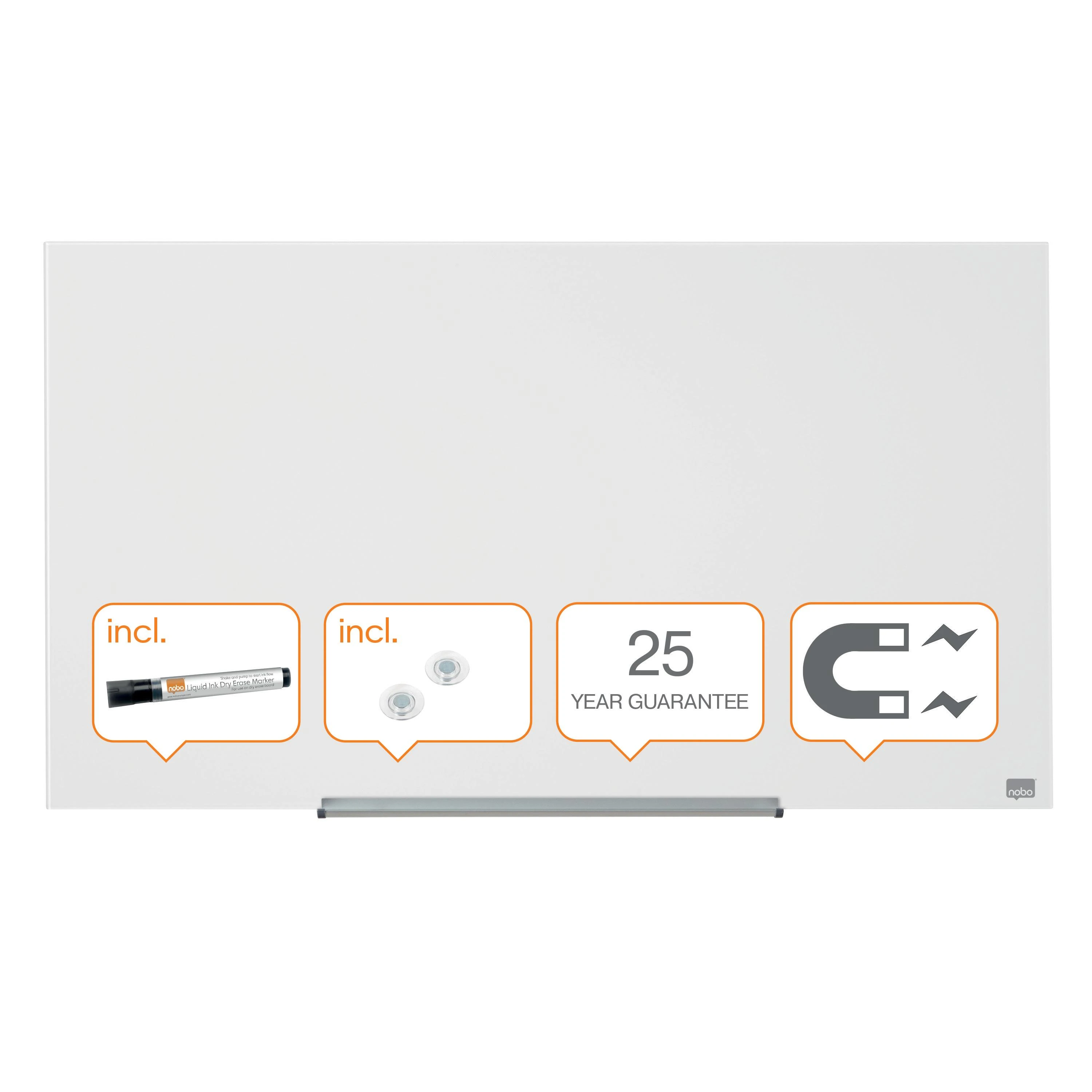 Esselte Stiklinė BALTA magnetinė lenta Glass Nobo Widescreen 45