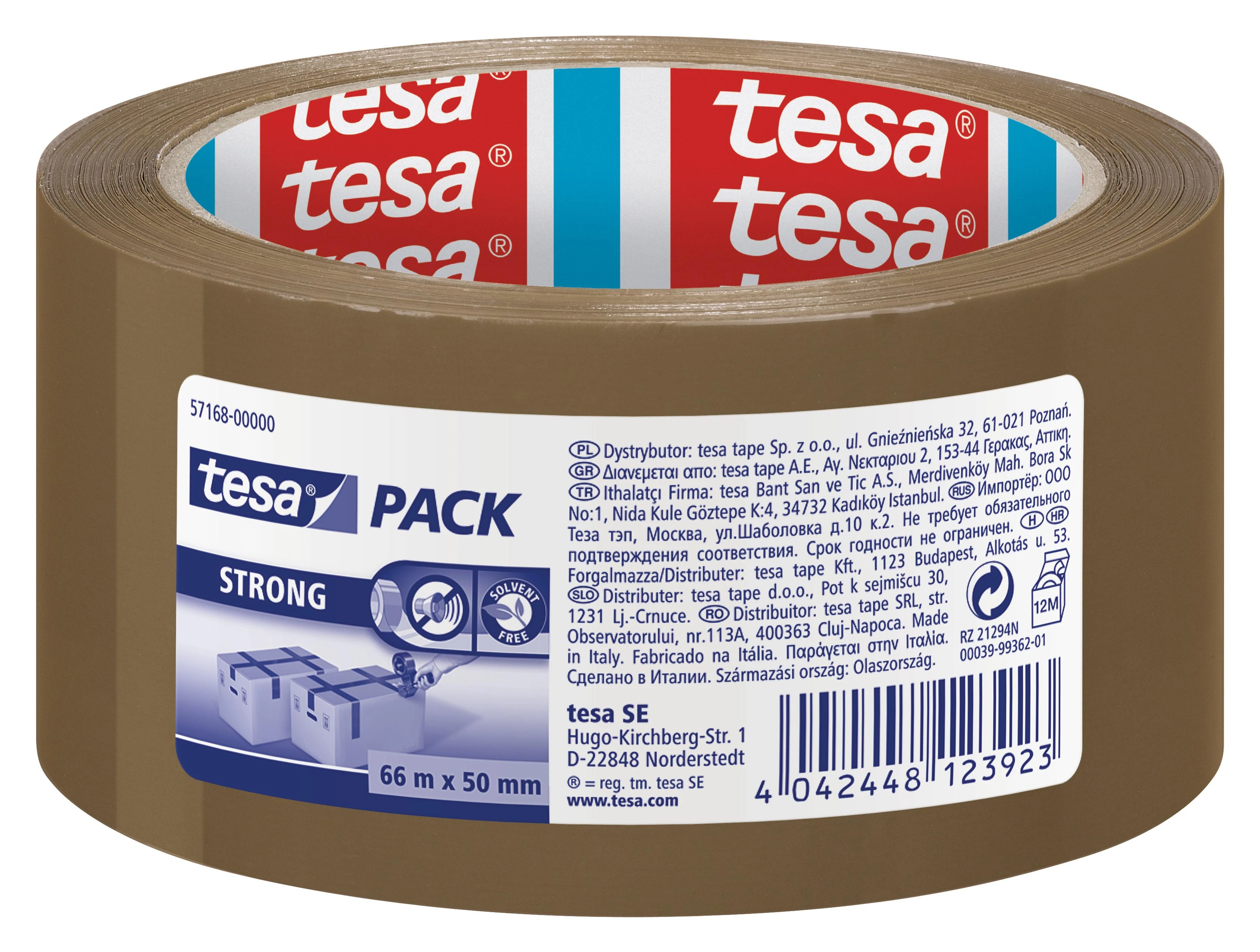 Pakavimo juosta Tesa Strong, 50mmx66m, ruda 1115-017