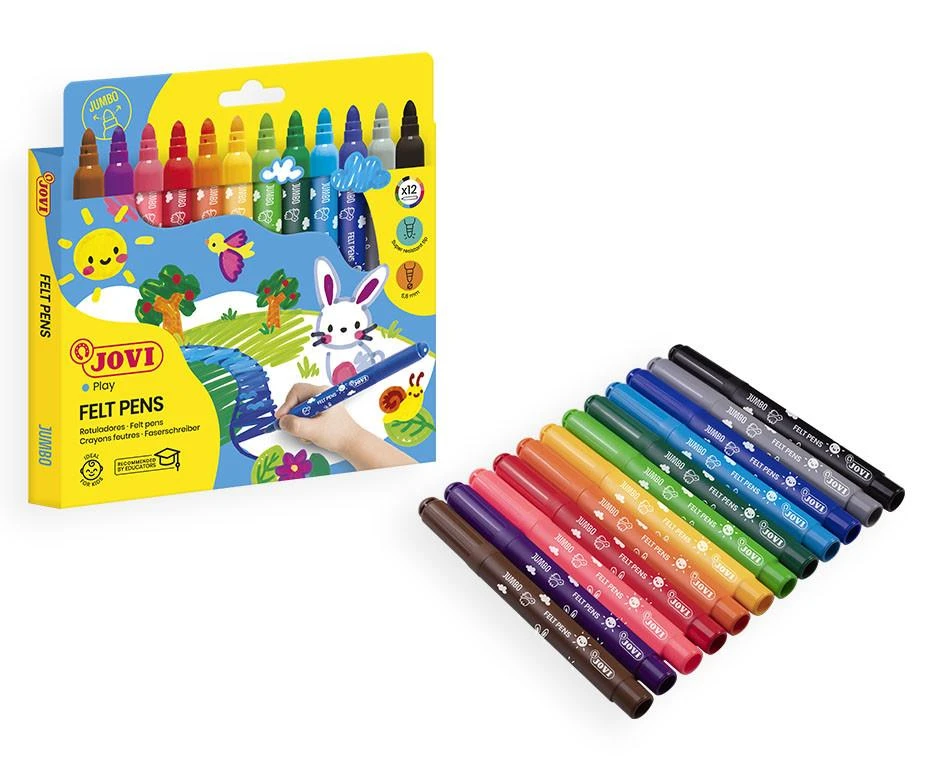 Stori flomasteriai JOVI MAXI, 12 spalvų rinkinys
