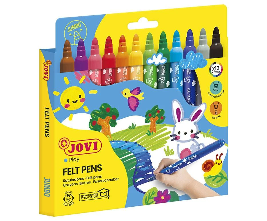 Stori flomasteriai JOVI MAXI, 12 spalvų rinkinys
