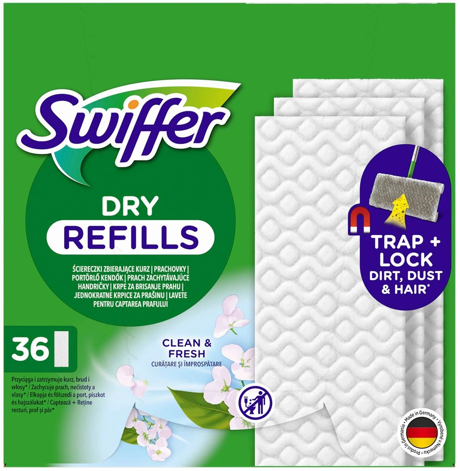 Swiffer Sweeper sausos šluostės, papildymas 36vnt