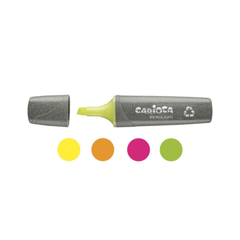 Teksto žymekliai CARIOCA kirsta galvute, ECOFAMILY MEMOLIGHT, 5 mm, 4 vnt.