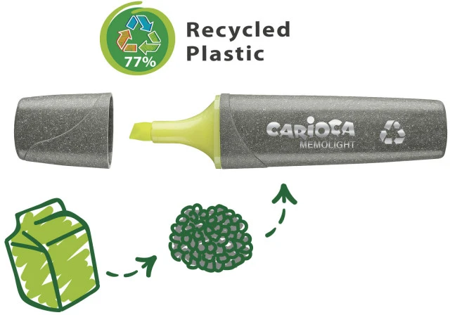 Teksto žymekliai CARIOCA kirsta galvute, ECOFAMILY MEMOLIGHT, 5 mm, 4 vnt.