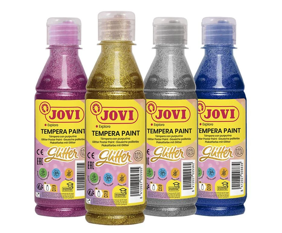JOVI blizgūs temperos dažai, 250ml talpos buteliukai