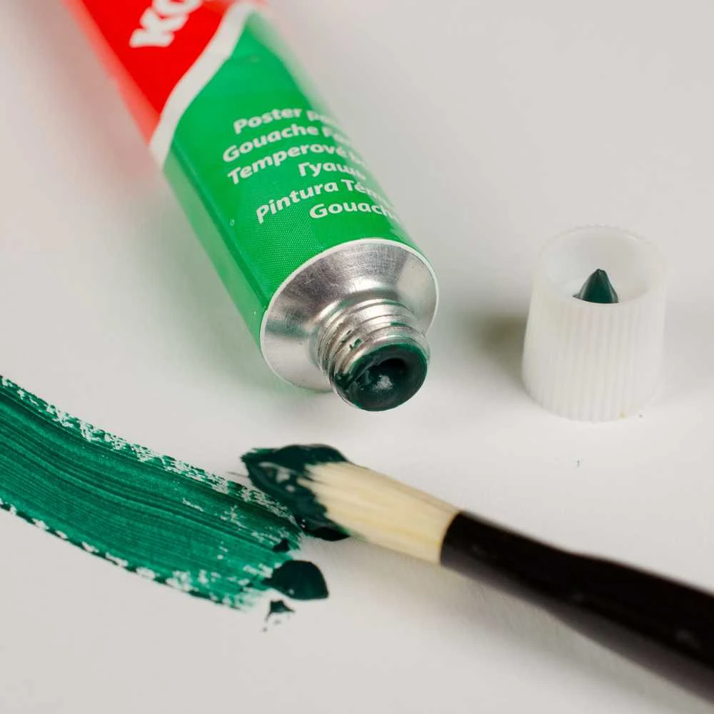 Tempera dažai KORES, 12 ml tubelėse, 12 spalvų rinkinys